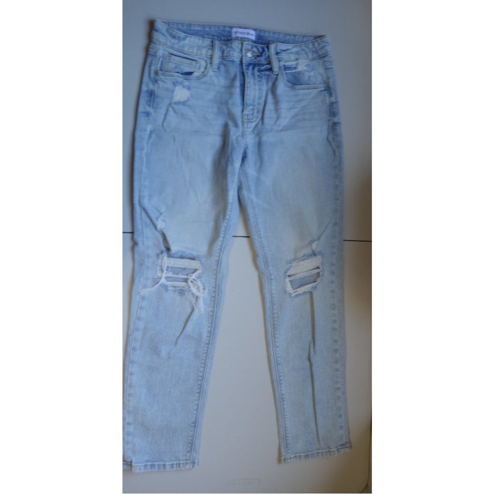 Studio Blue Frankie Mid Rise Distressed Girlfriend Jeans Size 27